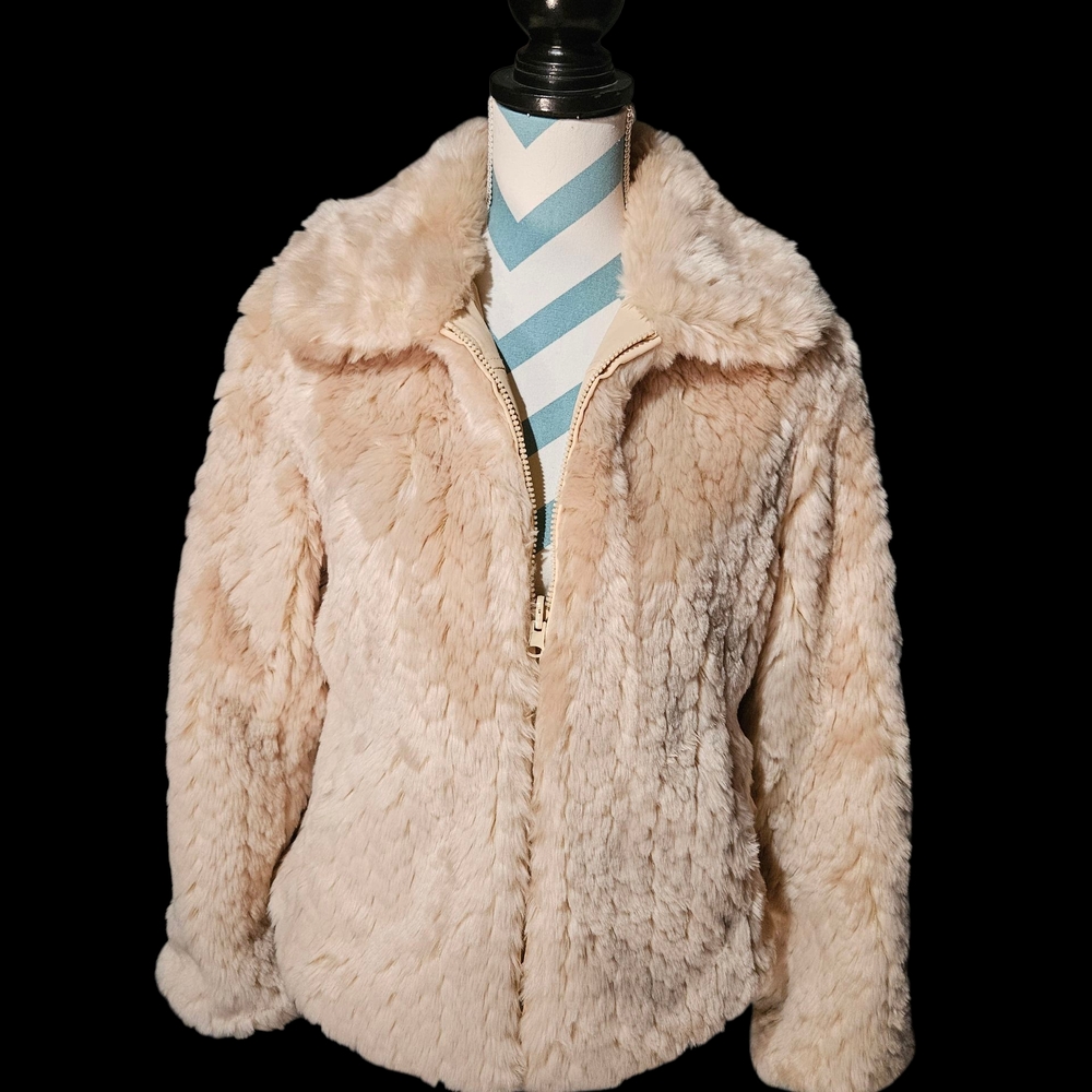 Women's Cream Faux Fur Jacket